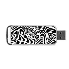 Psychedelic Zebra Black White Line Portable Usb Flash (one Side)