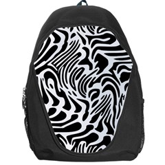 Psychedelic Zebra Black White Line Backpack Bag by Mariart