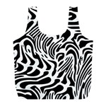 Psychedelic Zebra Black White Line Full Print Recycle Bags (L)  Front