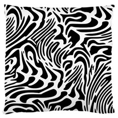 Psychedelic Zebra Black White Line Large Flano Cushion Case (two Sides) by Mariart