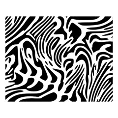 Psychedelic Zebra Black White Line Double Sided Flano Blanket (large)  by Mariart