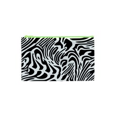 Psychedelic Zebra Black White Line Cosmetic Bag (xs) by Mariart