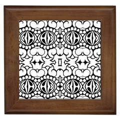 Psychedelic Pattern Flower Crown Black Flower Framed Tiles