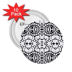 Psychedelic Pattern Flower Crown Black Flower 2 25  Buttons (10 Pack) 