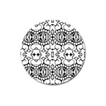 Psychedelic Pattern Flower Crown Black Flower Magnet 3  (Round) Front