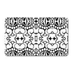 Psychedelic Pattern Flower Crown Black Flower Magnet (rectangular) by Mariart