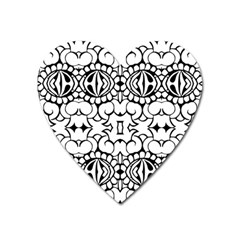 Psychedelic Pattern Flower Crown Black Flower Heart Magnet by Mariart