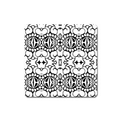 Psychedelic Pattern Flower Crown Black Flower Square Magnet by Mariart