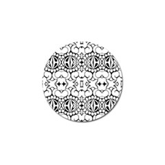 Psychedelic Pattern Flower Crown Black Flower Golf Ball Marker (10 Pack)