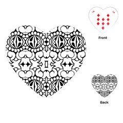 Psychedelic Pattern Flower Crown Black Flower Playing Cards (heart) 