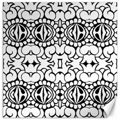 Psychedelic Pattern Flower Crown Black Flower Canvas 12  X 12   by Mariart