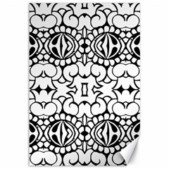 Psychedelic Pattern Flower Crown Black Flower Canvas 12  X 18   by Mariart