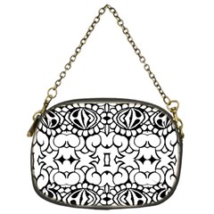 Psychedelic Pattern Flower Crown Black Flower Chain Purses (one Side)  by Mariart