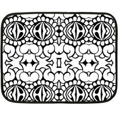 Psychedelic Pattern Flower Crown Black Flower Fleece Blanket (mini) by Mariart