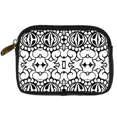 Psychedelic Pattern Flower Crown Black Flower Digital Camera Cases by Mariart