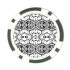 Psychedelic Pattern Flower Crown Black Flower Poker Chip Card Guard (10 Pack)