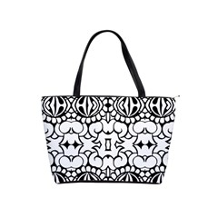 Psychedelic Pattern Flower Crown Black Flower Shoulder Handbags by Mariart