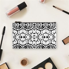 Psychedelic Pattern Flower Crown Black Flower Cosmetic Bag (small)  by Mariart