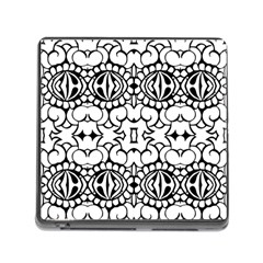 Psychedelic Pattern Flower Crown Black Flower Memory Card Reader (square)