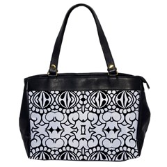 Psychedelic Pattern Flower Crown Black Flower Office Handbags