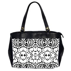 Psychedelic Pattern Flower Crown Black Flower Office Handbags (2 Sides) 