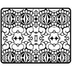 Psychedelic Pattern Flower Crown Black Flower Fleece Blanket (medium)  by Mariart