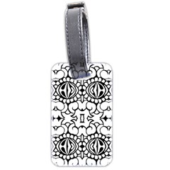 Psychedelic Pattern Flower Crown Black Flower Luggage Tags (two Sides) by Mariart