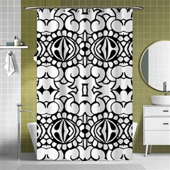 Psychedelic Pattern Flower Crown Black Flower Shower Curtain 48  X 72  (small)  by Mariart