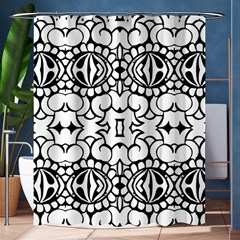 Psychedelic Pattern Flower Crown Black Flower Shower Curtain 60  X 72  (medium)  by Mariart