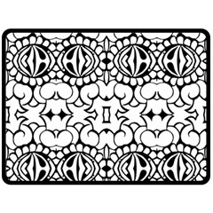 Psychedelic Pattern Flower Crown Black Flower Double Sided Fleece Blanket (large)  by Mariart