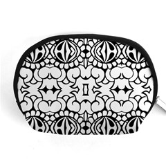 Psychedelic Pattern Flower Crown Black Flower Accessory Pouches (medium) 