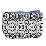 Psychedelic Pattern Flower Crown Black Flower Large Coin Purse Back