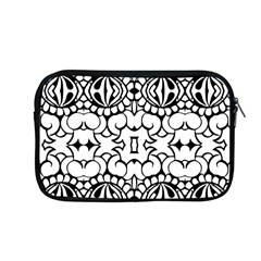 Psychedelic Pattern Flower Crown Black Flower Apple Macbook Pro 13  Zipper Case