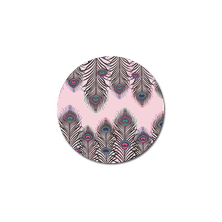 Peacock Feather Pattern Pink Love Heart Golf Ball Marker