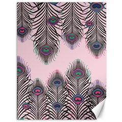 Peacock Feather Pattern Pink Love Heart Canvas 36  X 48   by Mariart