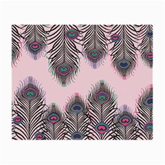 Peacock Feather Pattern Pink Love Heart Small Glasses Cloth (2-side)