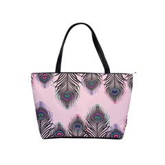 Peacock Feather Pattern Pink Love Heart Shoulder Handbags by Mariart