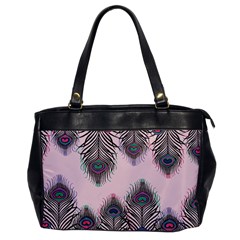 Peacock Feather Pattern Pink Love Heart Office Handbags