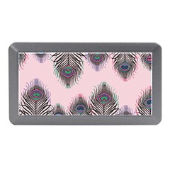 Peacock Feather Pattern Pink Love Heart Memory Card Reader (mini) by Mariart