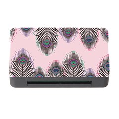 Peacock Feather Pattern Pink Love Heart Memory Card Reader With Cf