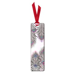 Peacock Feather Pattern Pink Love Heart Small Book Marks