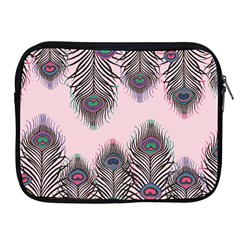 Peacock Feather Pattern Pink Love Heart Apple Ipad 2/3/4 Zipper Cases by Mariart