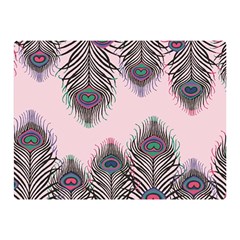 Peacock Feather Pattern Pink Love Heart Double Sided Flano Blanket (mini) 