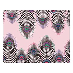 Peacock Feather Pattern Pink Love Heart Double Sided Flano Blanket (large)  by Mariart