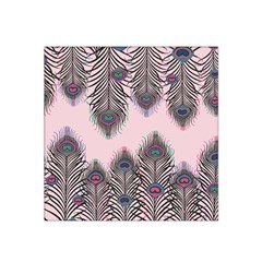 Peacock Feather Pattern Pink Love Heart Satin Bandana Scarf