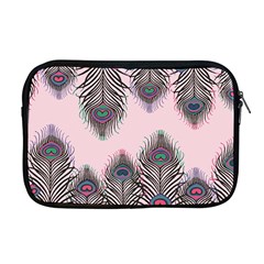 Peacock Feather Pattern Pink Love Heart Apple Macbook Pro 17  Zipper Case