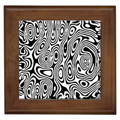 Psychedelic Zebra Black White Framed Tiles