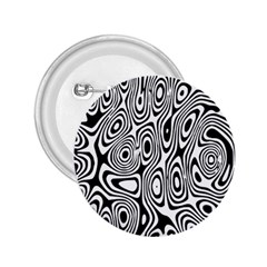 Psychedelic Zebra Black White 2 25  Buttons