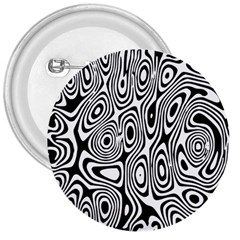 Psychedelic Zebra Black White 3  Buttons