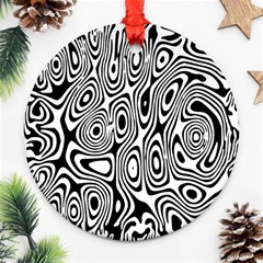 Psychedelic Zebra Black White Ornament (round)